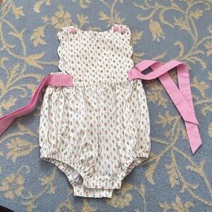 Remember Nguyen Floral Baby Romper with Pink Accents